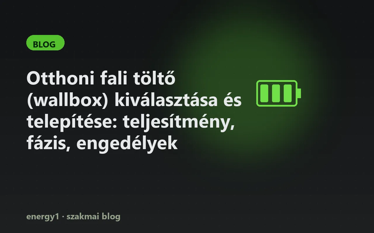 Otthoni fali töltő (wallbox) kiválasztása és telepítése: teljesítmény, fázis, engedélyek