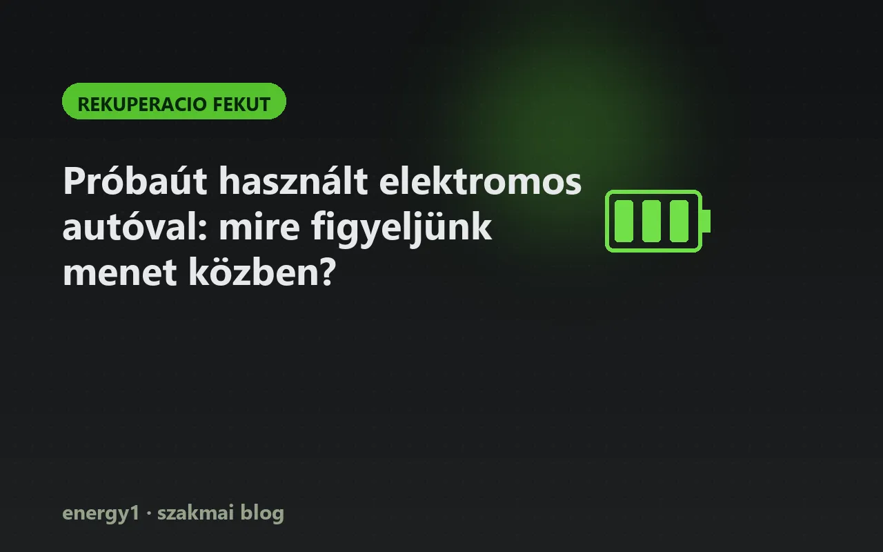 Próbaút használt elektromos autóval: mire figyeljünk menet közben? - rekuperacio fekut