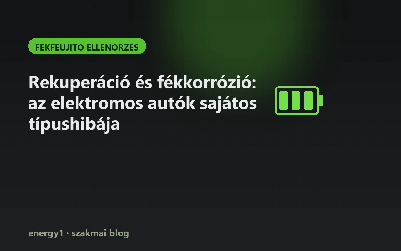 Rekuperáció és fékkorrózió: az elektromos autók sajátos típushibája - fekfeujito ellenorzes
