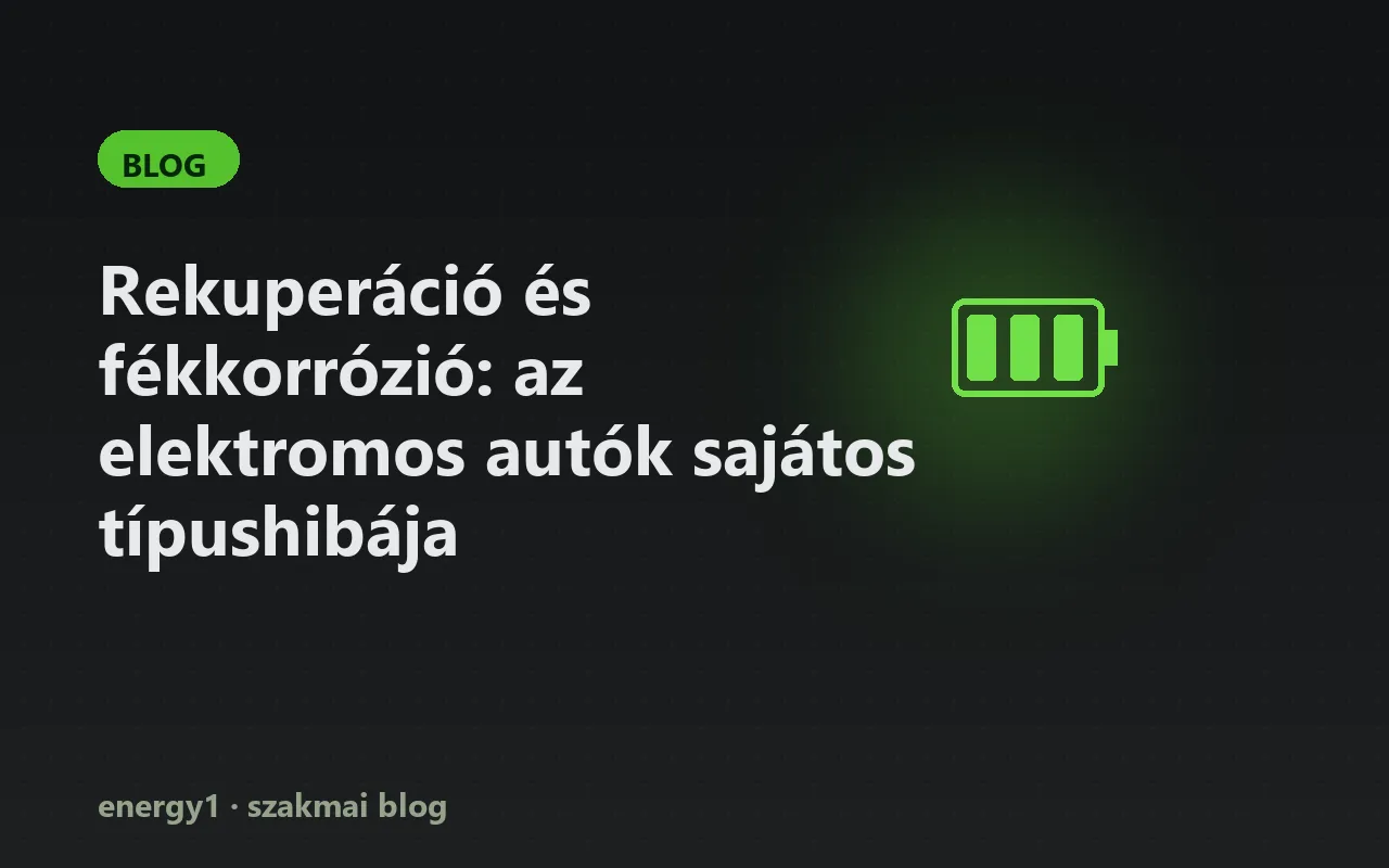 Rekuperáció és fékkorrózió: az elektromos autók sajátos típushibája