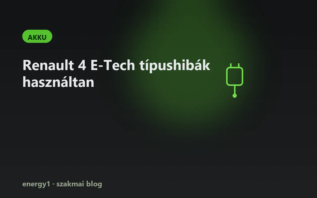Renault 4 E-Tech típushibák használtan - akku