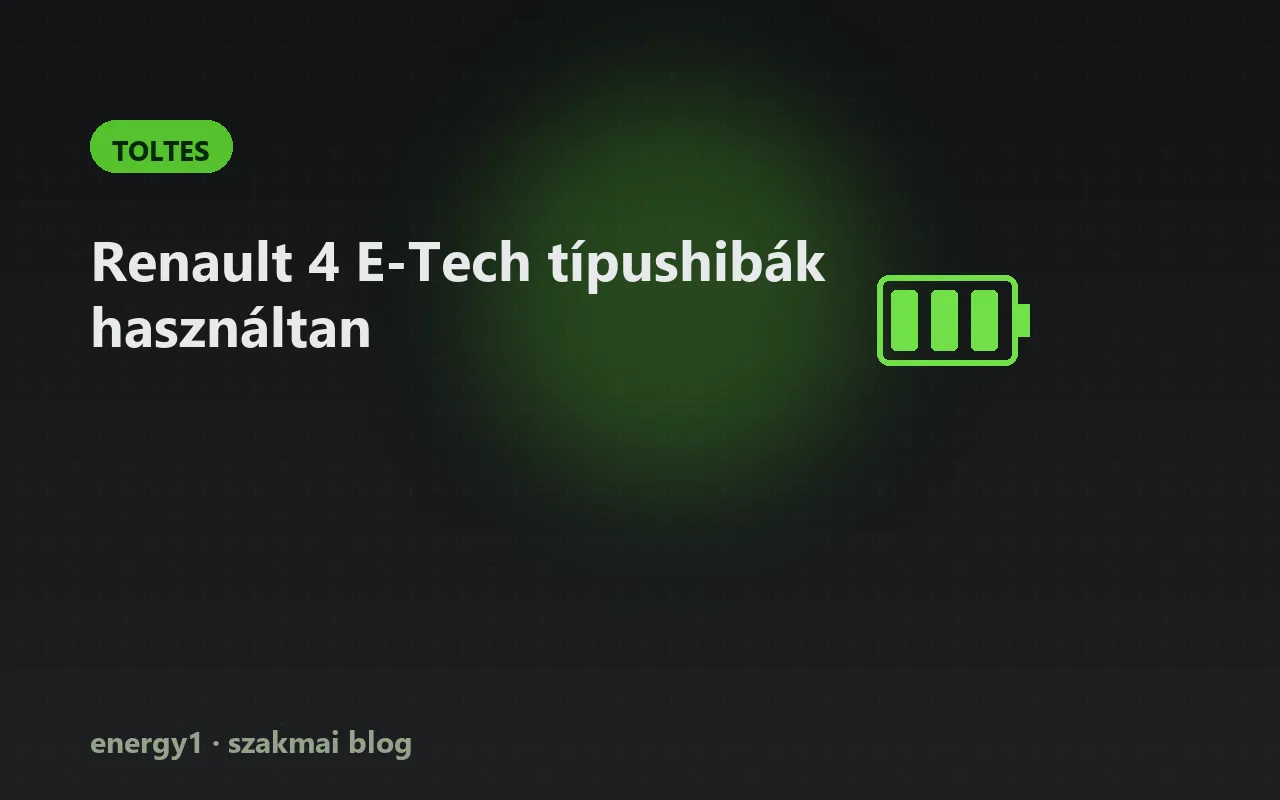 Renault 4 E-Tech típushibák használtan - toltes