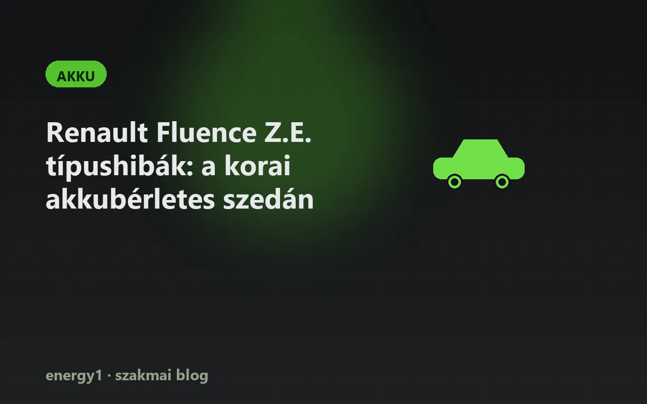 Renault Fluence Z.E. típushibák: a korai akkubérletes szedán - akku