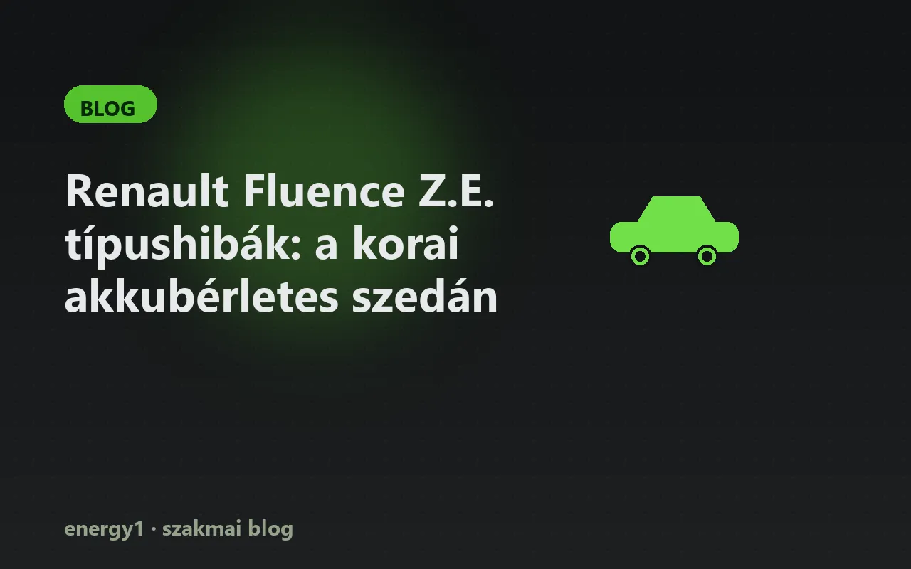 Renault Fluence Z.E. típushibák: a korai akkubérletes szedán