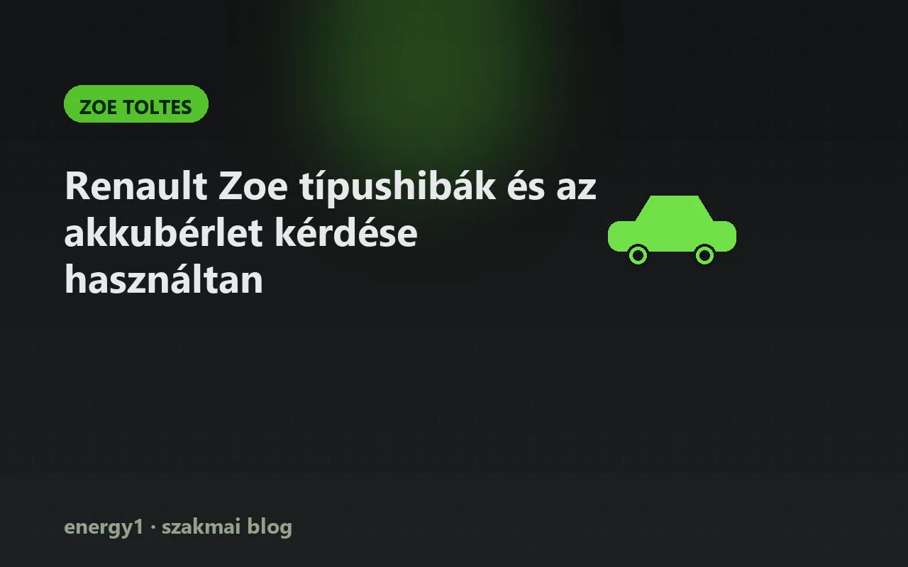 Renault Zoe típushibák és az akkubérlet kérdése használtan - zoe toltes