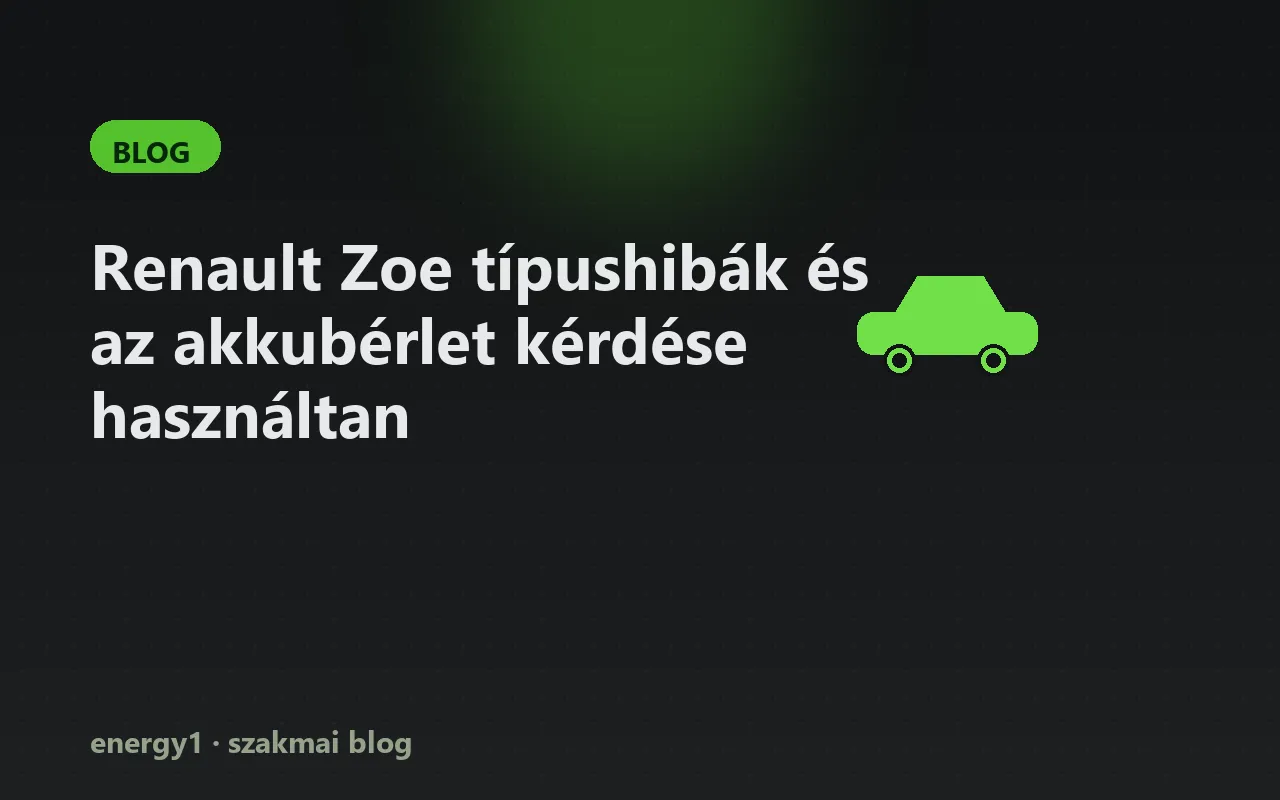 Renault Zoe típushibák és az akkubérlet kérdése használtan