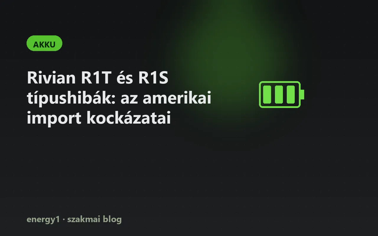 Rivian R1T és R1S típushibák: az amerikai import kockázatai - akku
