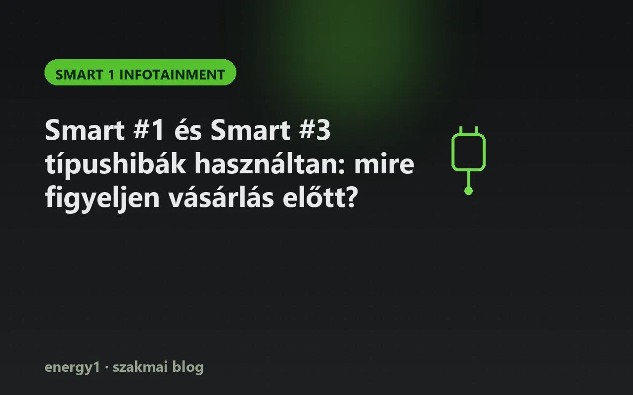 Smart #1 és Smart #3 típushibák használtan: mire figyeljen vásárlás előtt? - smart 1 infotainment