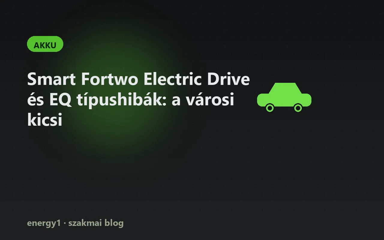 Smart Fortwo Electric Drive és EQ típushibák: a városi kicsi - akku