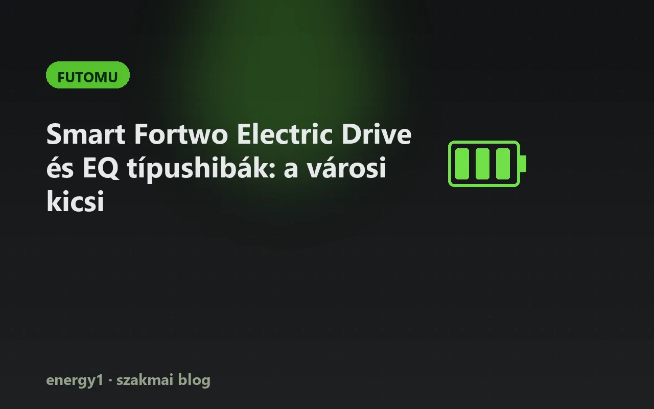 Smart Fortwo Electric Drive és EQ típushibák: a városi kicsi - futomu