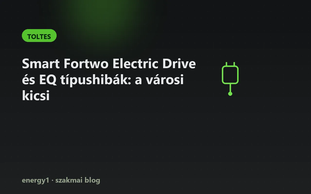 Smart Fortwo Electric Drive és EQ típushibák: a városi kicsi - toltes