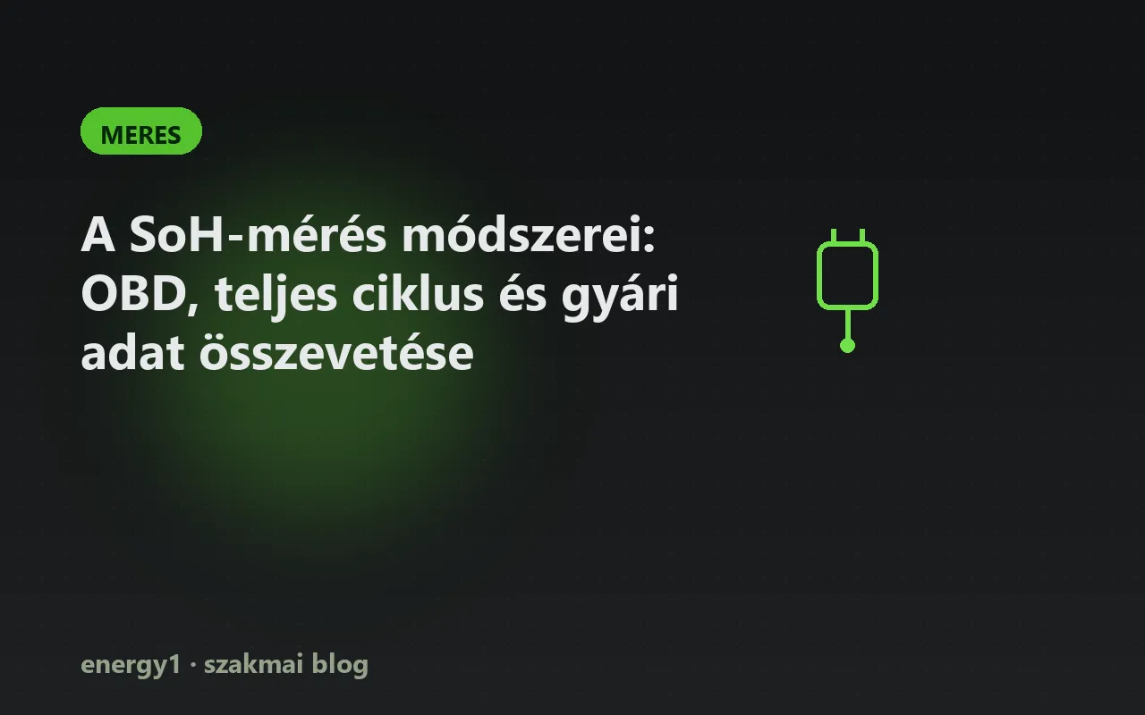 A SoH-mérés módszerei: OBD, teljes ciklus és gyári adat összevetése - meres