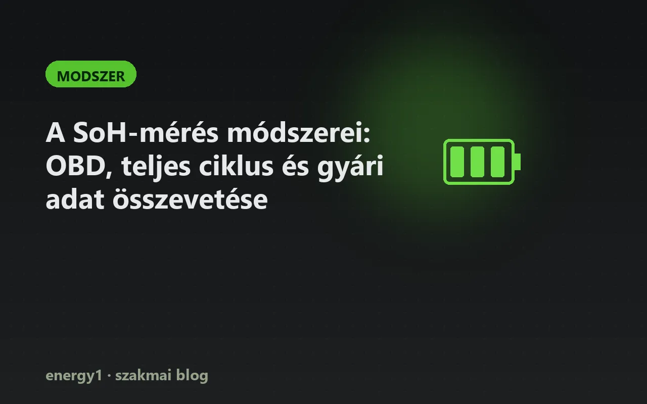 A SoH-mérés módszerei: OBD, teljes ciklus és gyári adat összevetése - modszer