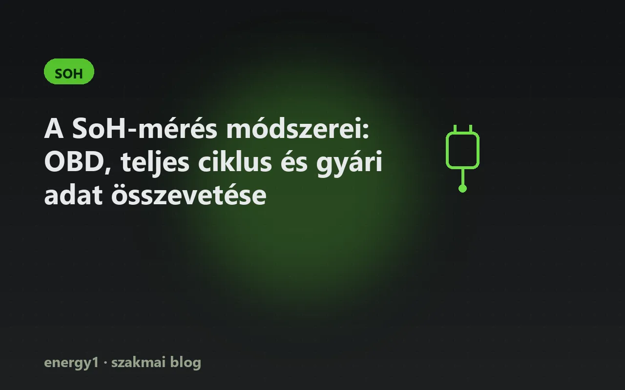 A SoH-mérés módszerei: OBD, teljes ciklus és gyári adat összevetése - soh