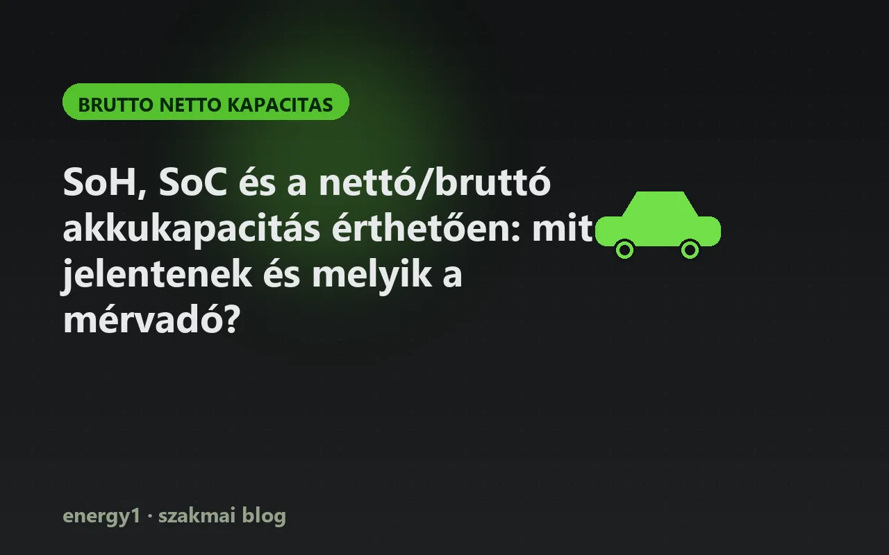 SoH, SoC és a nettó/bruttó akkukapacitás érthetően: mit jelentenek és melyik a mérvadó? - brutto netto kapacitas
