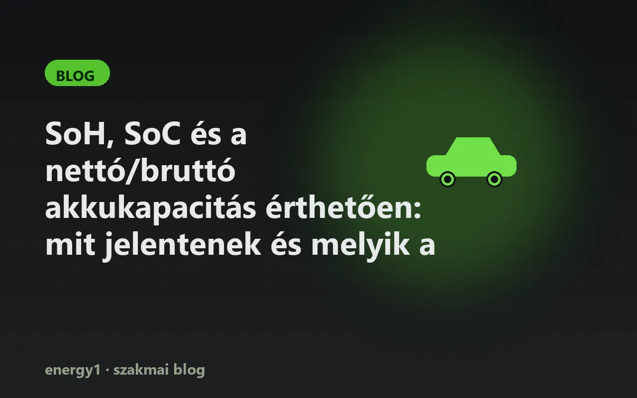 SoH, SoC és a nettó/bruttó akkukapacitás érthetően: mit jelentenek és melyik a mérvadó?