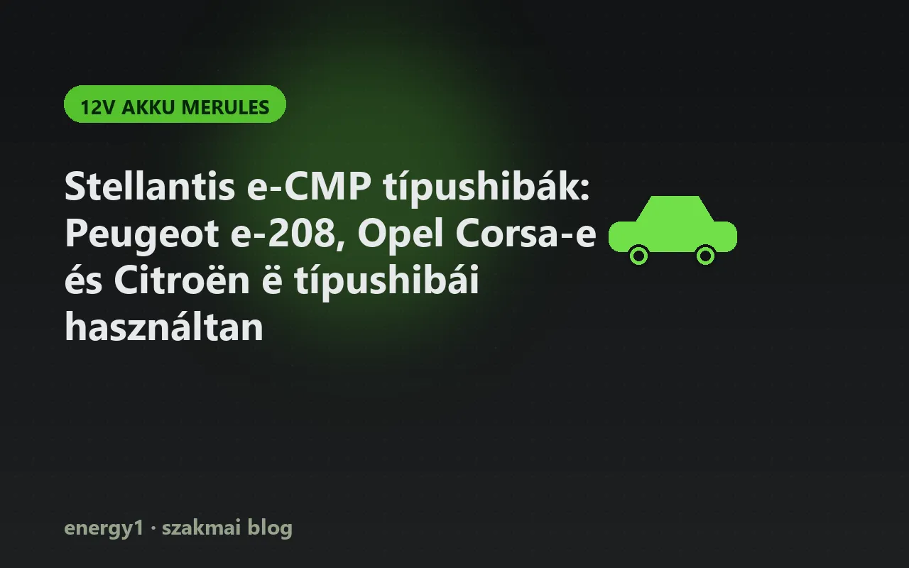 Stellantis e-CMP típushibák: Peugeot e-208, Opel Corsa-e és Citroën ë típushibái használtan - 12v akku merules