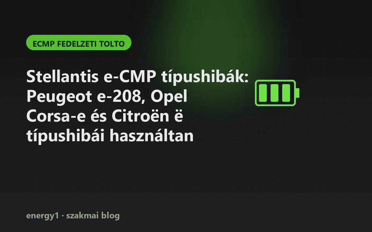 Stellantis e-CMP típushibák: Peugeot e-208, Opel Corsa-e és Citroën ë típushibái használtan - ecmp fedelzeti tolto