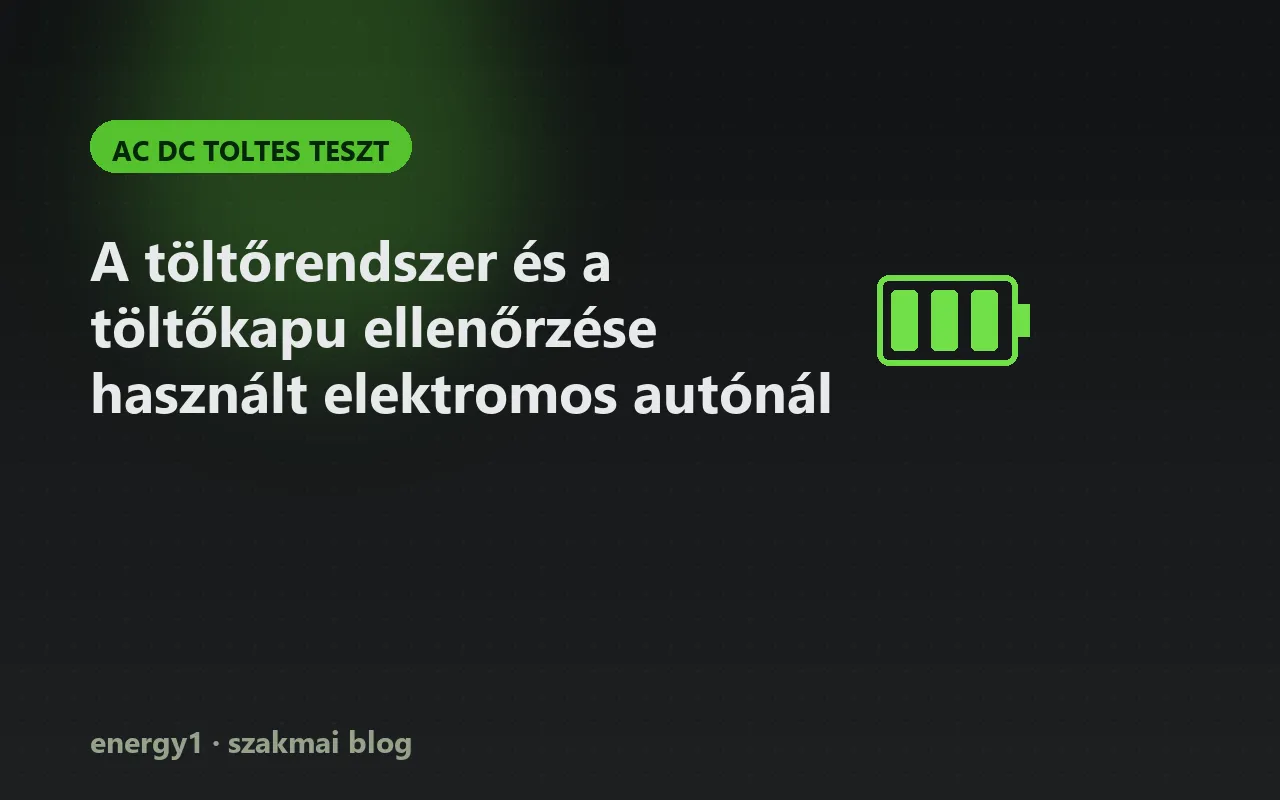 A töltőrendszer és a töltőkapu ellenőrzése használt elektromos autónál - ac dc toltes teszt