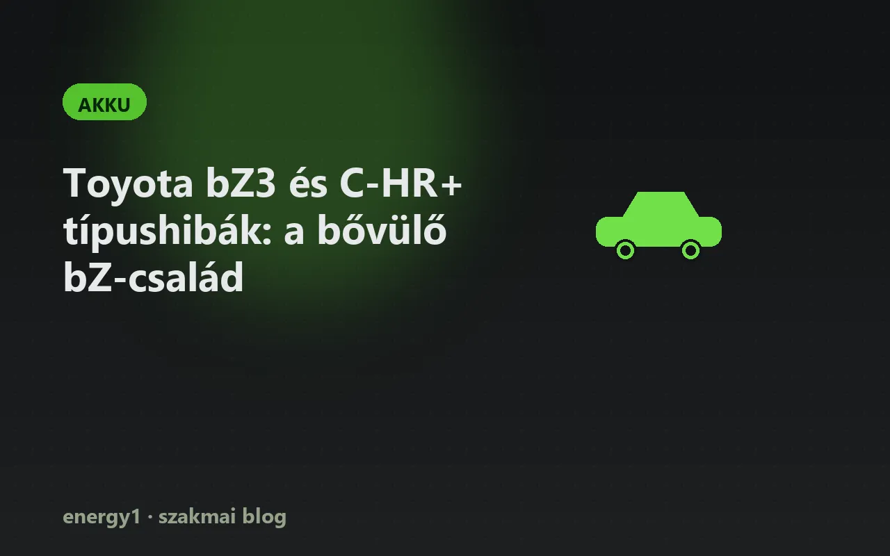 Toyota bZ3 és C-HR+ típushibák: a bővülő bZ-család - akku