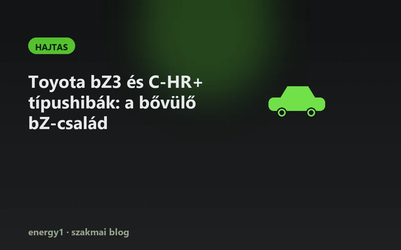 Toyota bZ3 és C-HR+ típushibák: a bővülő bZ-család - hajtas