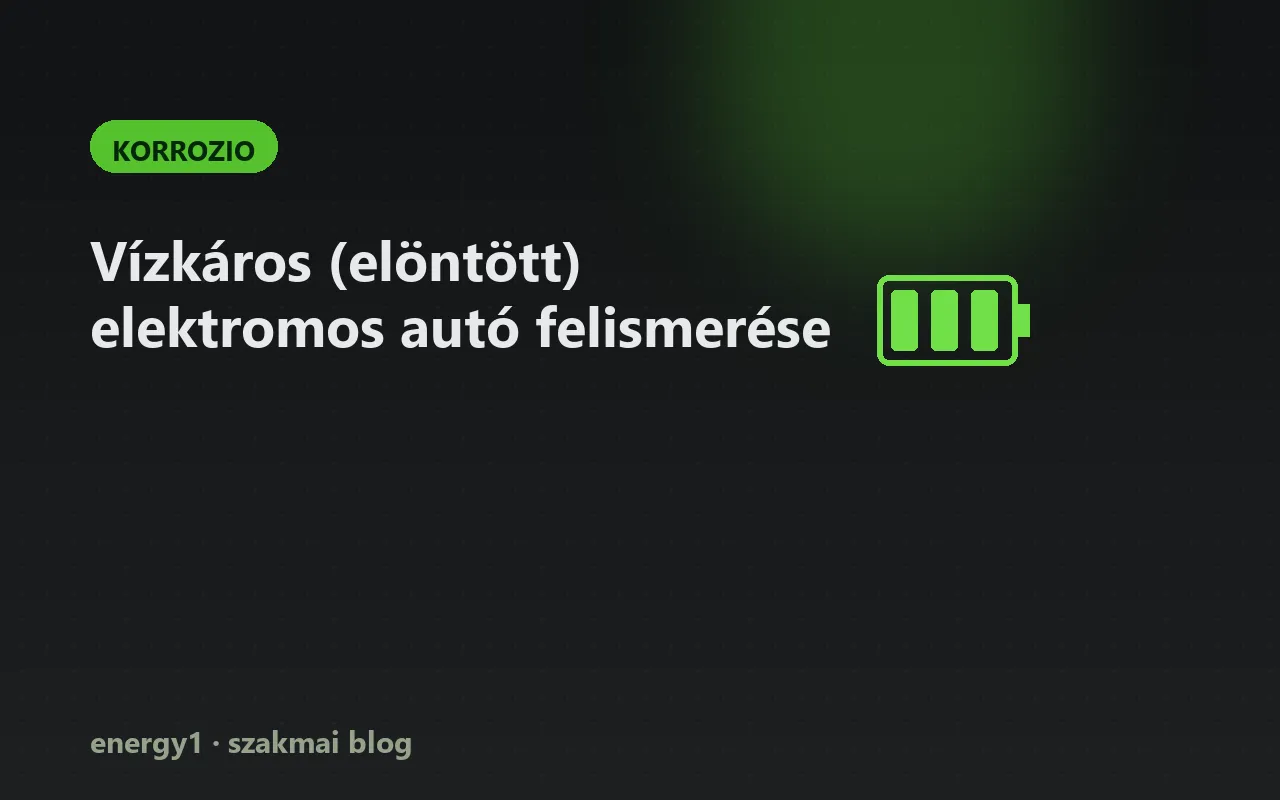 Vízkáros (elöntött) elektromos autó felismerése - korrozio