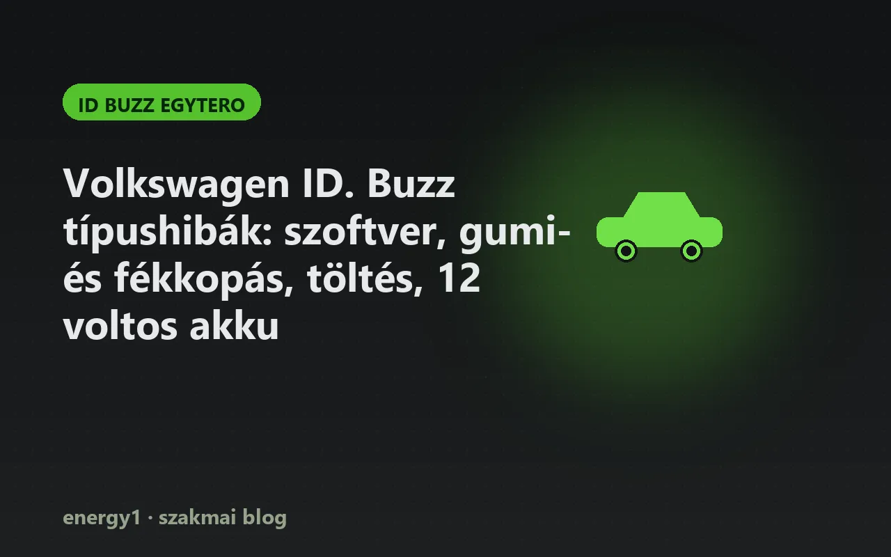 Volkswagen ID. Buzz típushibák: szoftver, gumi- és fékkopás, töltés, 12 voltos akku - id buzz egytero
