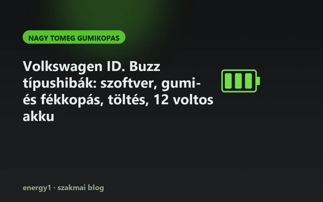 Volkswagen ID. Buzz típushibák: szoftver, gumi- és fékkopás, töltés, 12 voltos akku - nagy tomeg gumikopas