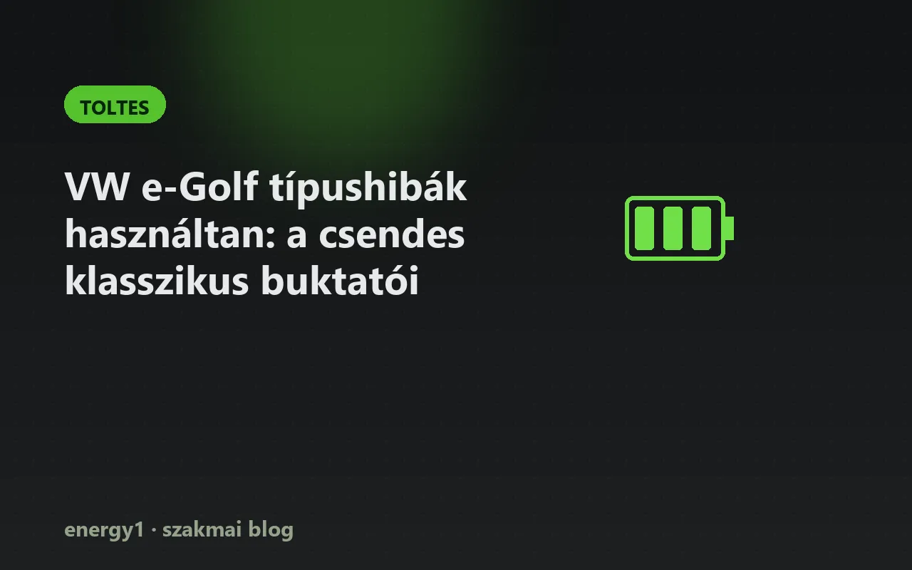VW e-Golf típushibák használtan: a csendes klasszikus buktatói - toltes