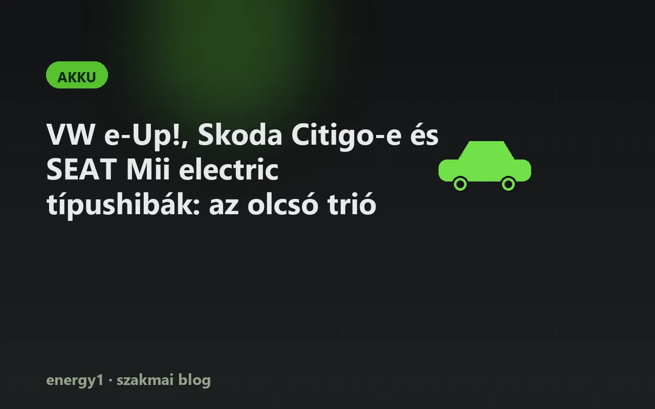VW e-Up!, Skoda Citigo-e és SEAT Mii electric típushibák: az olcsó trió - akku
