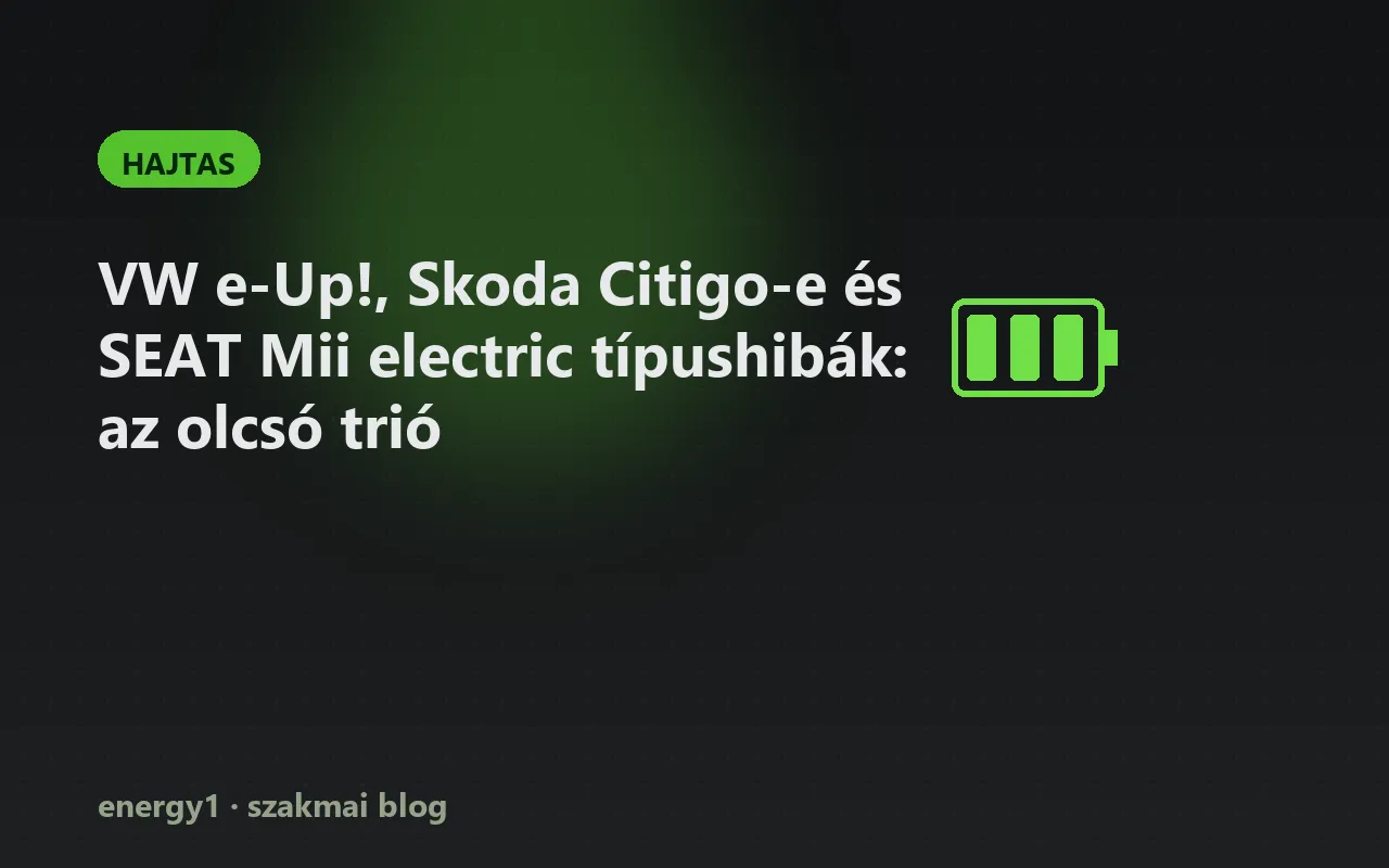 VW e-Up!, Skoda Citigo-e és SEAT Mii electric típushibák: az olcsó trió - hajtas