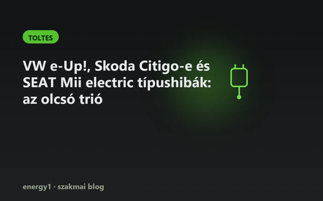 VW e-Up!, Skoda Citigo-e és SEAT Mii electric típushibák: az olcsó trió - toltes