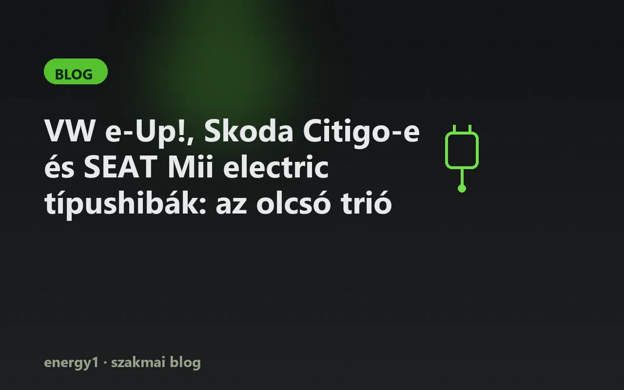 VW e-Up!, Skoda Citigo-e és SEAT Mii electric típushibák: az olcsó trió