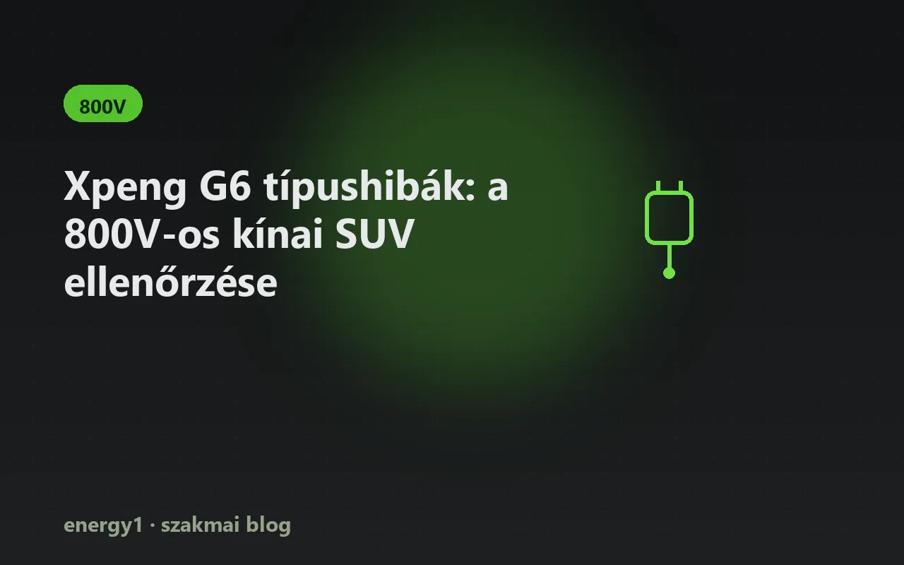 Xpeng G6 típushibák: a 800V-os kínai SUV ellenőrzése - 800v
