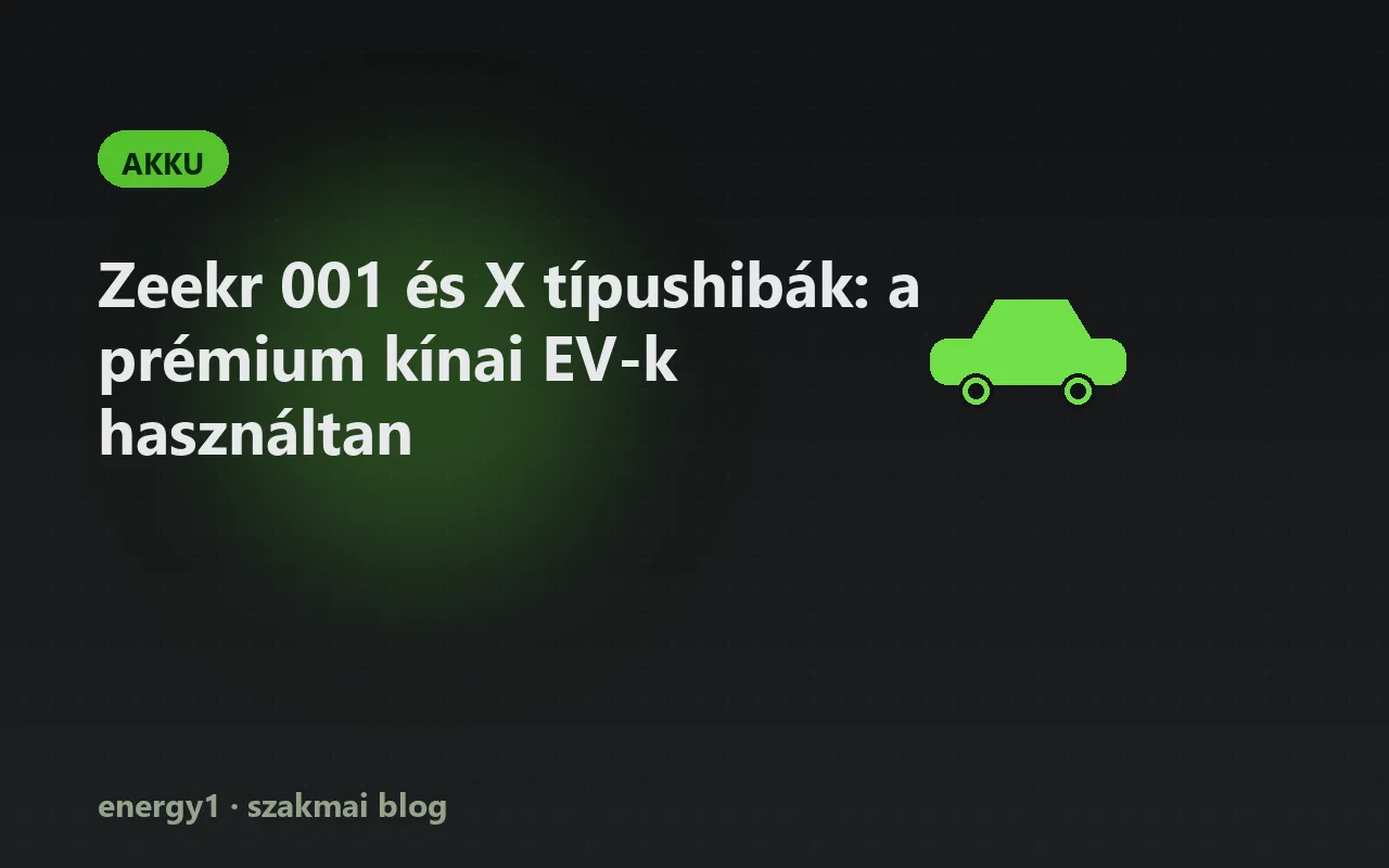 Zeekr 001 és X típushibák: a prémium kínai EV-k használtan - akku