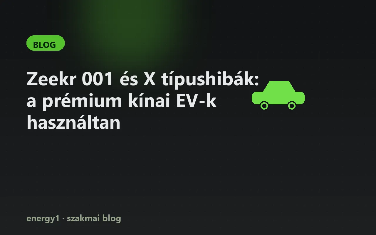 Zeekr 001 és X típushibák: a prémium kínai EV-k használtan